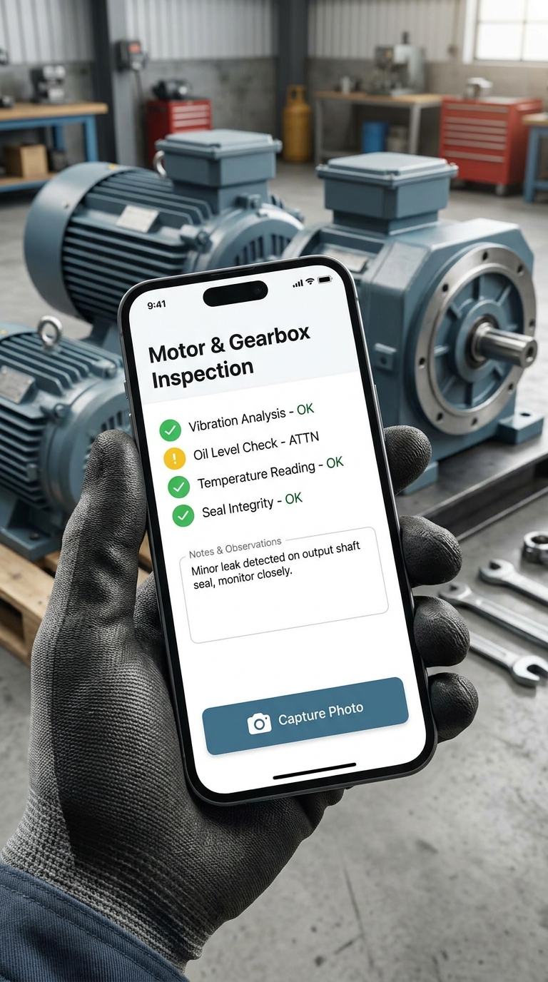 Celular exibindo uma interface técnica de inspeção